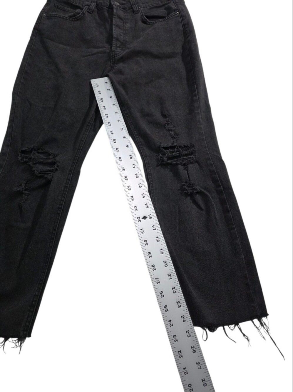 wild fable High Rise Straight Black Washed Denim Jeans - Picture 6 of 6